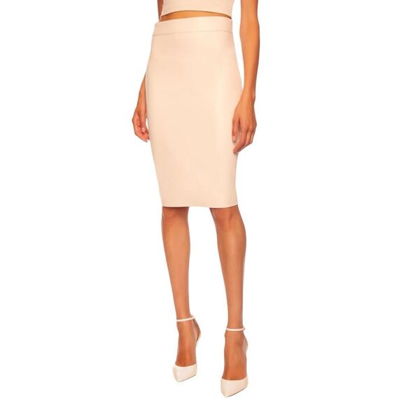 Susana Monaco Essential Faux Leather Pencil Skirt in Opal Small - Picture 13 of 16